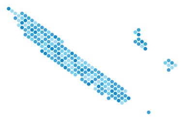 Mavi nokta Yeni Kaledonya Adaları Haritası