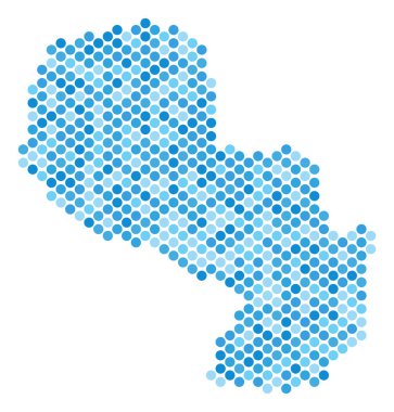 Mavi noktalı Paraguay Haritası