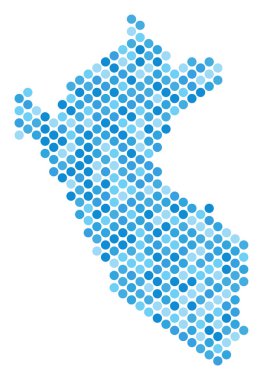 Mavi noktalı Peru Haritası