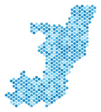 Mavi noktalı Cumhuriyeti Kongo Haritası