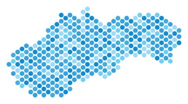 Mavi noktalı Slovakya Haritası