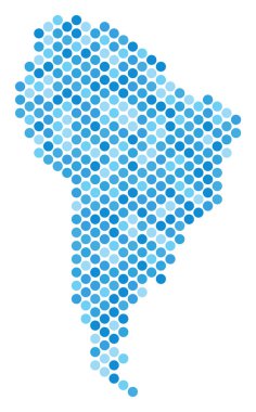 Mavi nokta Güney Amerika harita