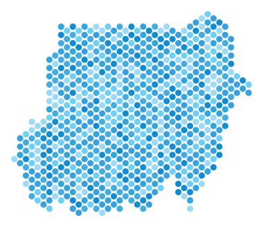 Mavi noktalı Sudan Haritası