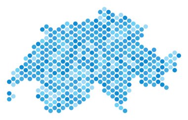 Mavi noktalı Swissland harita