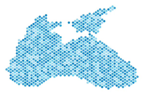 Mappa blu punteggiata del Mar Nero — Vettoriale Stock