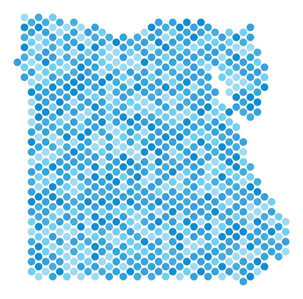 Blau gepunktete Landkarte Ägyptens — Stockvektor