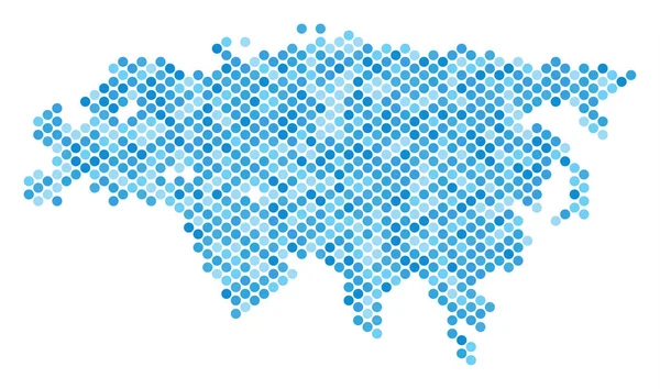 Χάρτης μπλε διακεκομμένη Ευρασία — Διανυσματικό Αρχείο