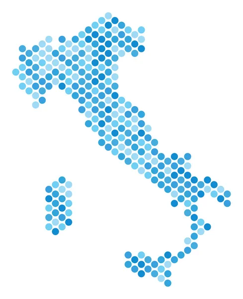 Mapa de Blue Dotted Italy — Vector de stock