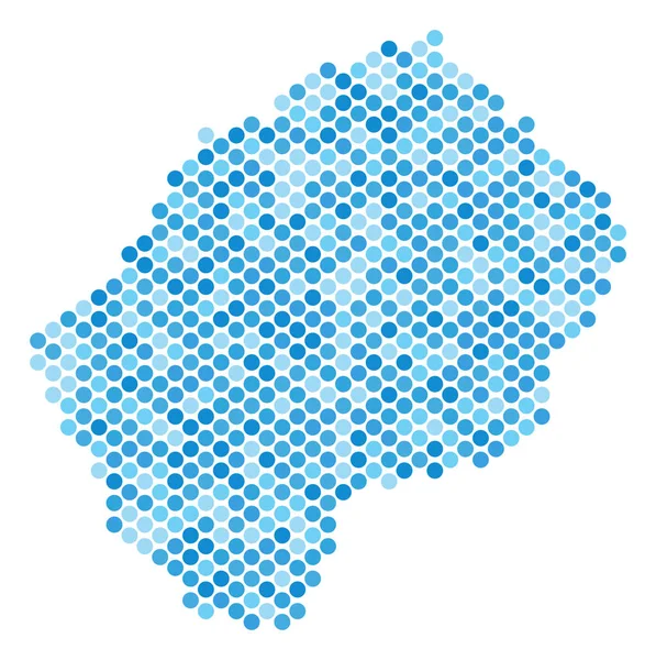 Blå Prickig Lesotho karta — Stock vektor