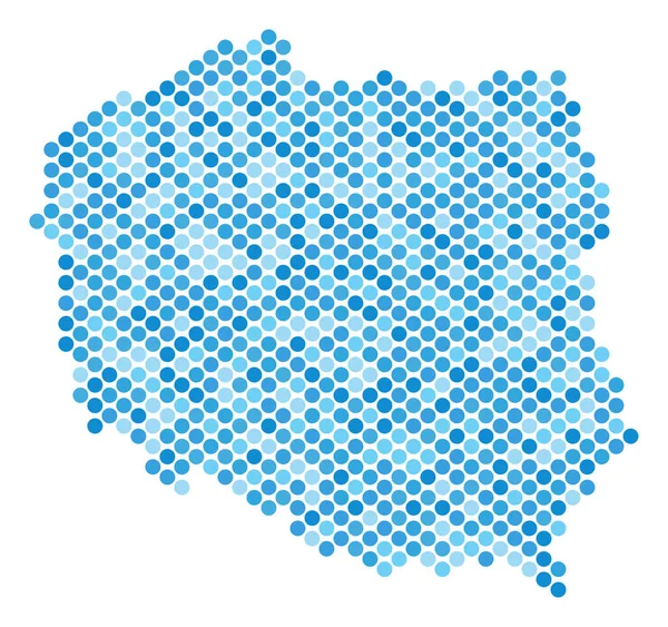 Blue Dot Poland Map — Stock Vector