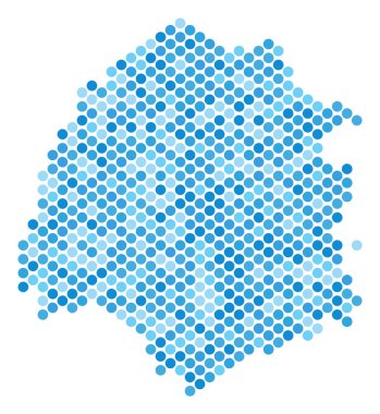 Mavi nokta Thassos Yunan Adası Haritası