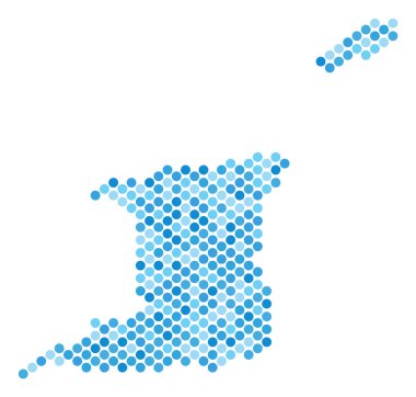 Trinidad ve Tobago harita mavi noktalı