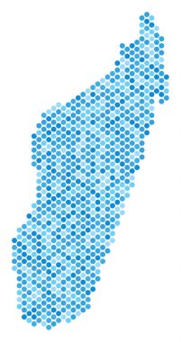 Mavi noktalı Madagaskar Adası Haritası