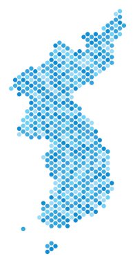 Mavi nokta Kuzey ve Güney Kore Haritası