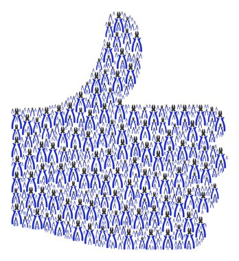 Baş parmak mozaik kerpeten simgeleri