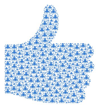 Ahtapot simgelerin seçim kompozisyon