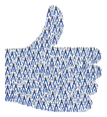 İyi işareti kompozisyon pense simgeler