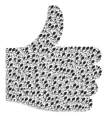 Baş parmak kompozisyon Spermatozoon simgeleri