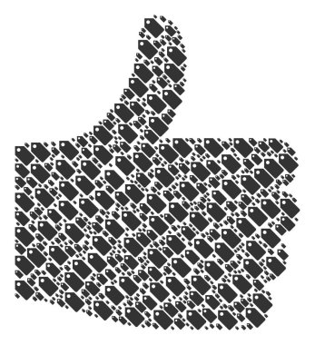 Etiket simgelerin iyi işareti kompozisyon