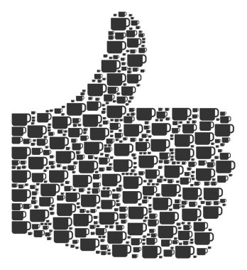 Mozaik, çay Kupası simgeler başparmak