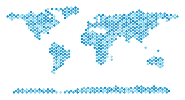 Mapa do Continente Mundial do Ponto Azul — Vetor de Stock