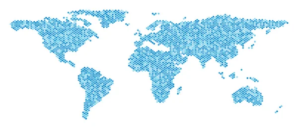 Mapa mundial de Blue Dot — Vector de stock