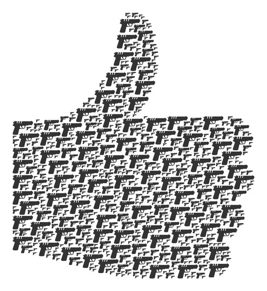 İyi işareti rakam tabanca silah simgeleri