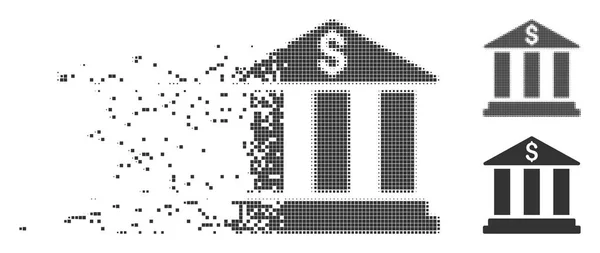 Bank Building Dissolved Pixel Icon — Stock Vector