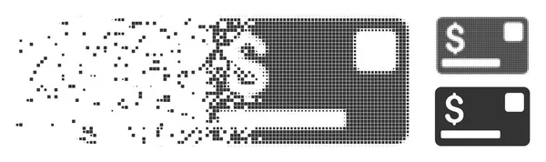 Tarjeta de crédito Broken Pixel Icon — Vector de stock