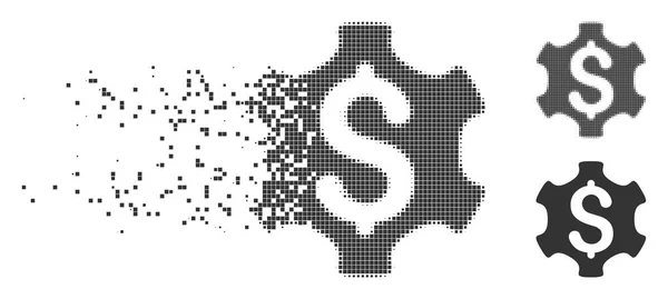 Paramètres financiers Icône de pixel fracturée — Image vectorielle