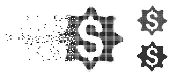 Pictogram van desintegratie pixels van geld Award — Stockvector