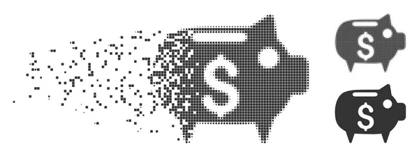 Prasátko fragmentovaných Pixel ikona — Stockový vektor