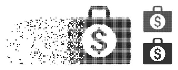 Boekhoudkundige geval gebroken Pixel Halftone pictogram — Stockvector