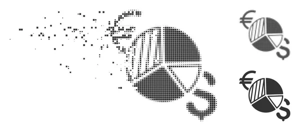 Εικονίδιο ράστερ του νομίσματος γράφημα πίτας διαχεόμενη Pixel — Διανυσματικό Αρχείο
