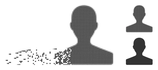 Cliente dispersed Pixel Icono de medio tono — Archivo Imágenes Vectoriales