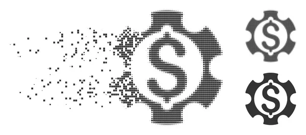 Finanzentwicklung bewegt Pixel-Halbton-Symbol — Stockvektor