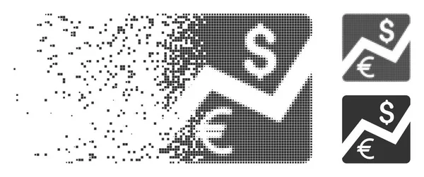 Finanzdiagramm zerstreute Pixel-Halbton-Symbol — Stockvektor
