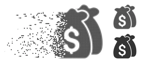 Icône Pixel Fonds Fracturés Avec Effet Désintégration Moitié Ton Pointillé — Image vectorielle