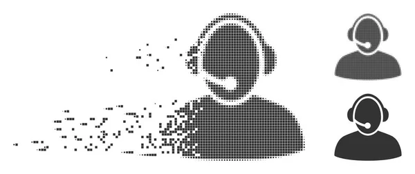 Call Center Disintegrating Pixel Halftone Icon