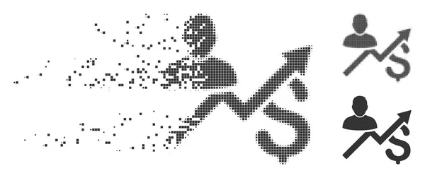 Kundenabsatzdiagramm Staub Pixel Halbton-Symbol — Stockvektor