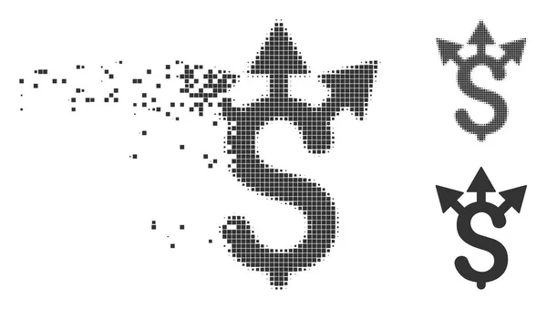 Explique l'icône de demi-teinte de pixel cassé — Image vectorielle