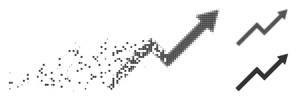 Növekedési Trend diagram elpusztult Pixel félárnyék ikon — Stock Vector
