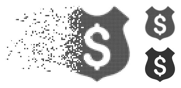 Preço de guarda Dissolvendo Pixel Halftone Ícone — Vetor de Stock