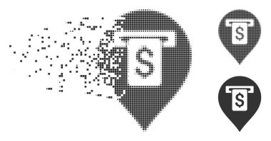 Para çekme işaretçisi piksel noktalı resim simgesi dağınık