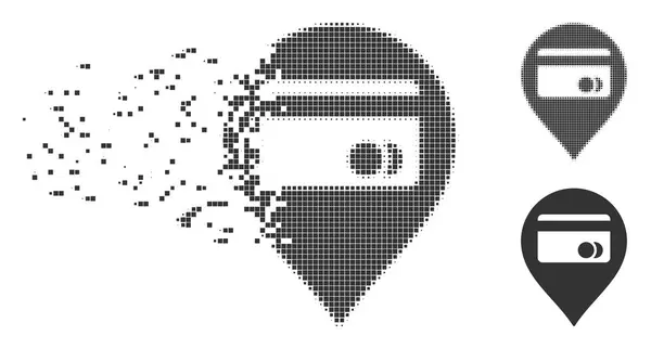 Marqueur de carte ATM Disparaissant Pixel Halftone Icône — Image vectorielle