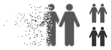 Yetişkin arkadaş piksel noktalı resim simgesi kırılmış