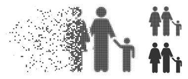 Aile kırık piksel noktalı resim simgesi