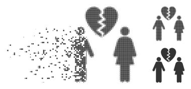 Aile boşanma rendelenmiş piksel noktalı resim simgesi