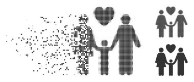 Aile sevgisi toz piksel noktalı resim simgesi