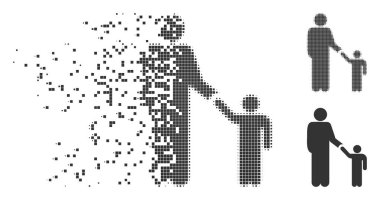 Baba Çocuk piksel noktalı resim simgesi zarar